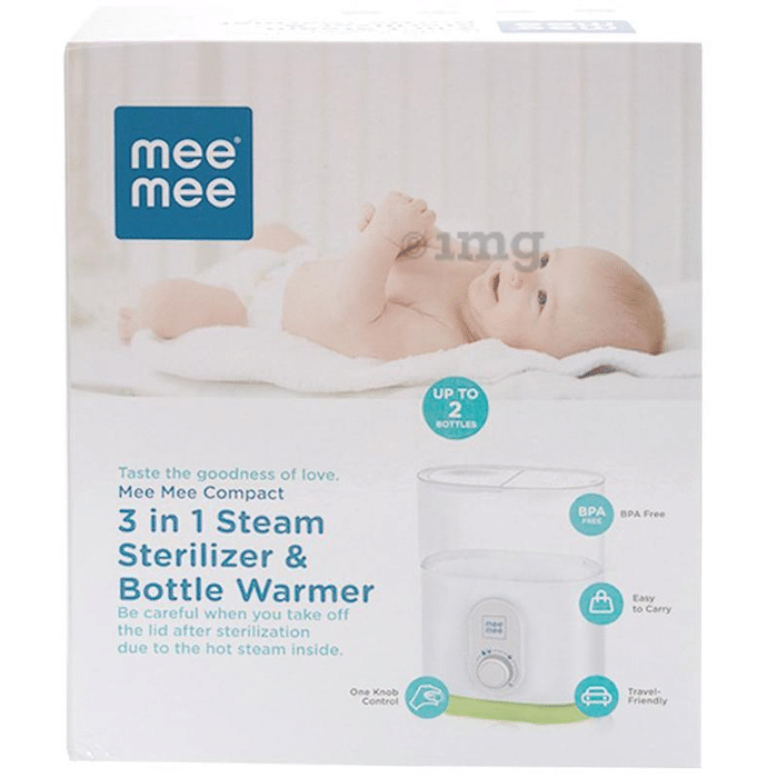 Mee Mee Compact 3 in1 Steam Steriliser & Bottle Warmer White