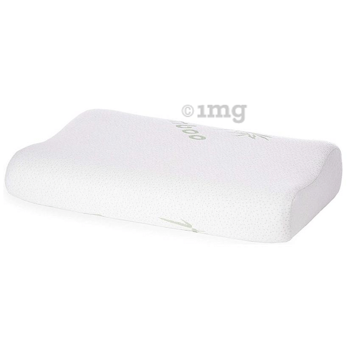 Fovera Orthopedic Memory Foam Cervical Pillow Standard White Bamboo