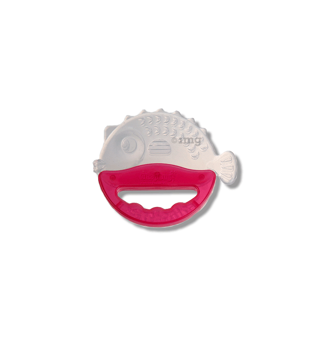 Farlin Fish Shape Silicon Gum Soother with Handle Pink