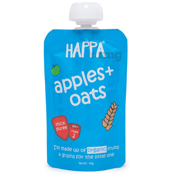 Happa Fruit Puree Stage 2 Apples + Oats
