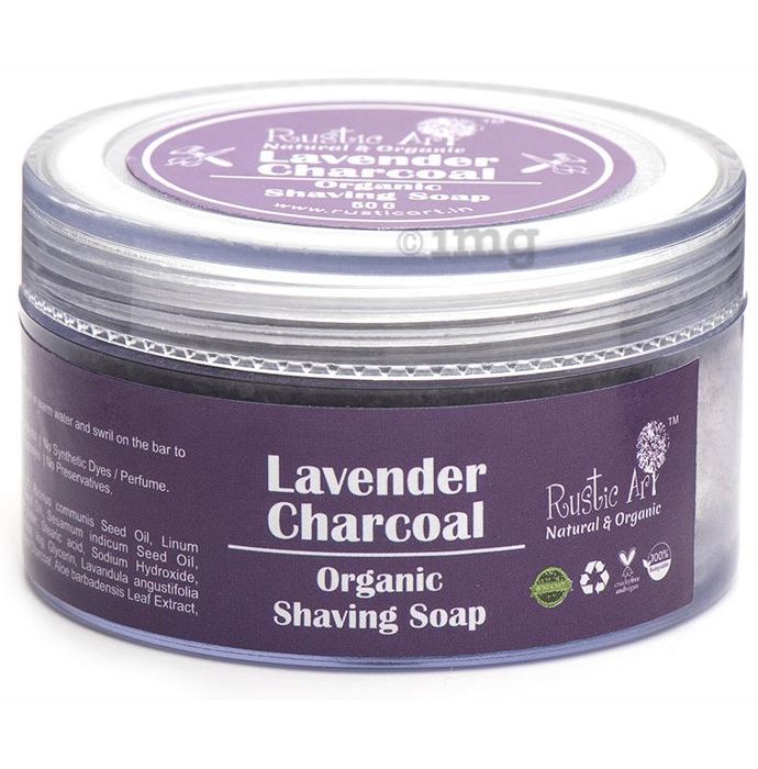 Rustic Art Lavender Charcoal Organic Shaving Soap