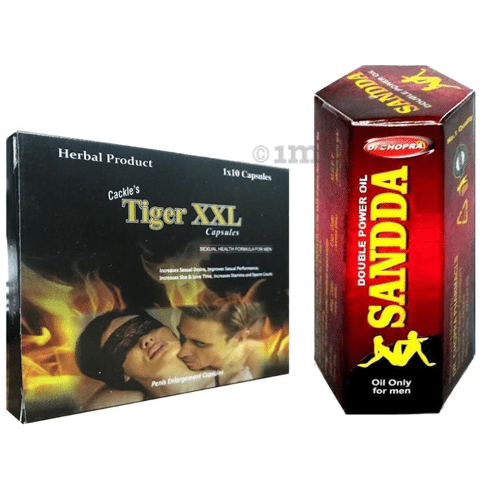 Cackle's Tiger XXL 10 Capsule and Double Power Sandda Oil 15ml