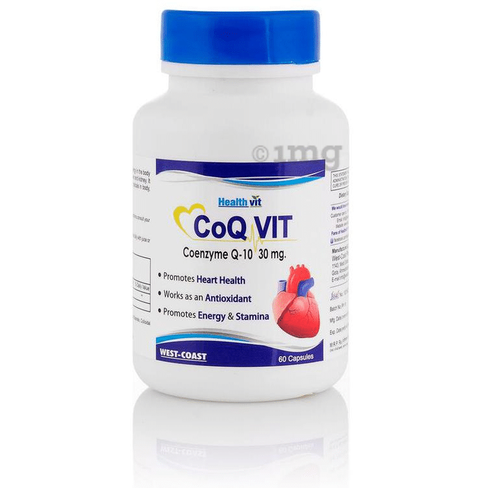 HealthVit Co-Qvit Coenzyme Q10 30mg | For Energy, Stamina, Heart Health & Antioxidant Support | Capsule
