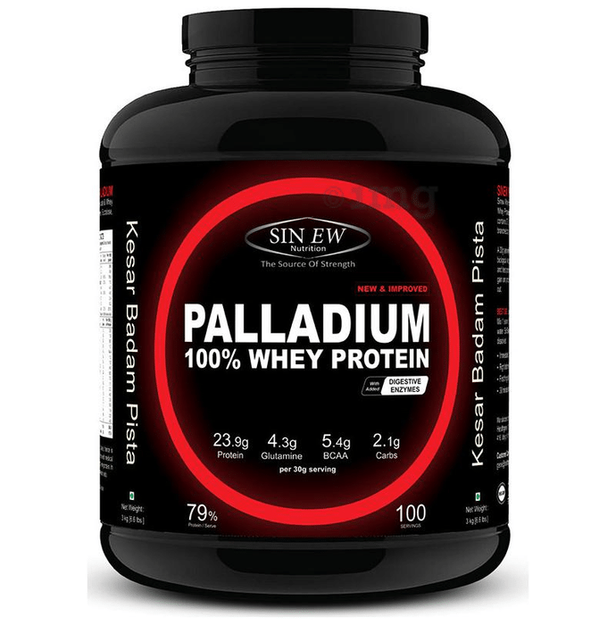 Sinew Nutrition Palladium 100% Whey Protein with Digestive Enzymes Kesar Pista Badam