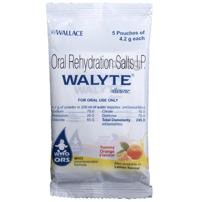 Walyte ORS for Instant Hydration & Electrolyte Balance | Flavour Powder Orange