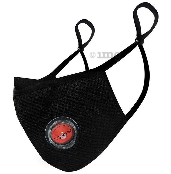 Oromask O1 Plus+ 6 Layer Protection Mask with Respiratory Valve Black