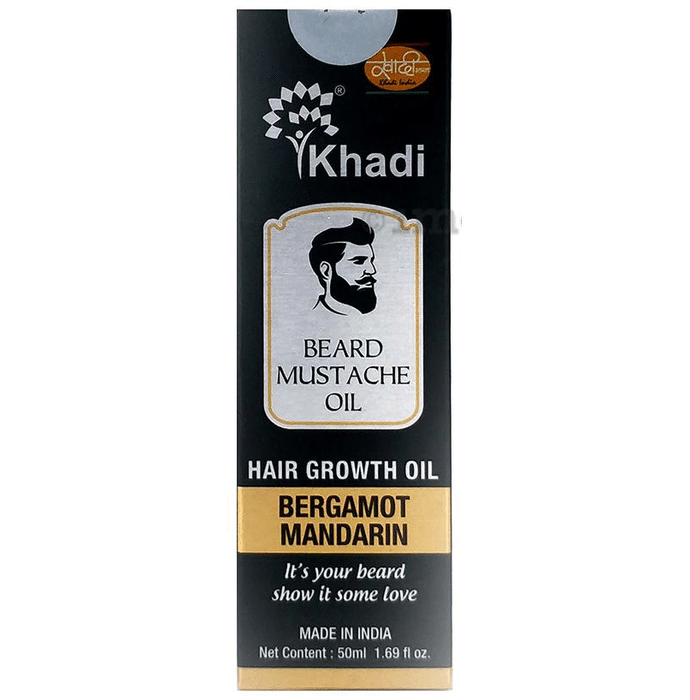 Khadi India Beard Mustache Hair Growth Oil Bergamot Mandarin