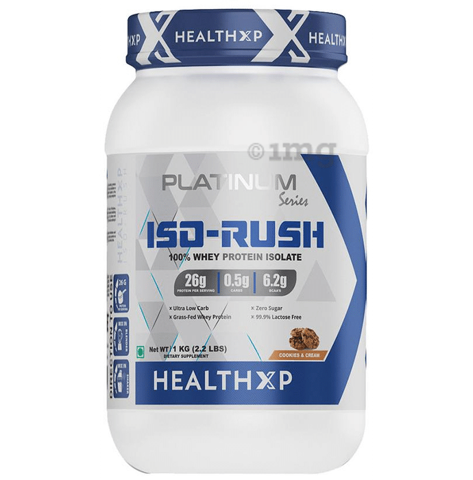 HealthXP Iso-Rush 100% Whey Protein Isolate Cookies & Cream
