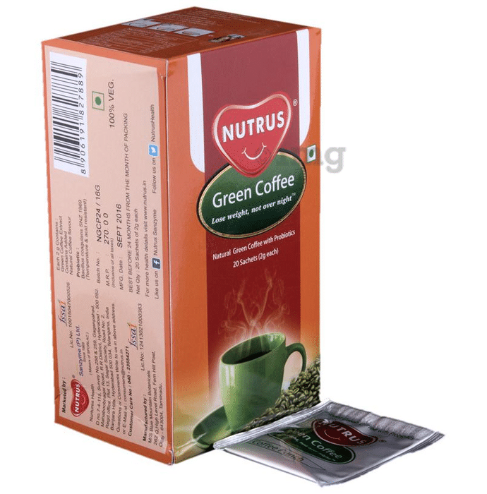 Nutrus Natural Green Coffee with Probiotics Sachet (2gm Each)