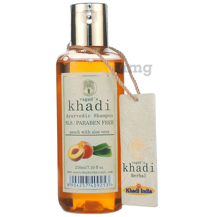 Vagad's Khadi Ayurvedic SLS and Paraben Free Peach with Aloe Vera Shampoo