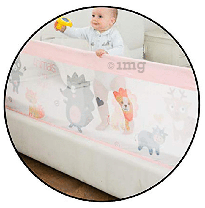 Safe-O-Kid Premium Foldable Bed Rail Large Light Pink for King Size Bed