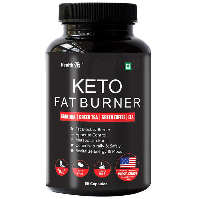 HealthVit Keto Fat Burner with Garcinia & Green Tea | For Appetite, Metabolism & Energy | Capsule