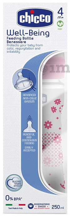 Chicco Well Being Polypropylene Feeding Bottle Pink