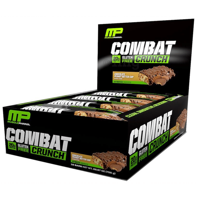 Muscle Pharm Combat Crunch Bars (63g Each) Chocolate Peanut Butter Cup