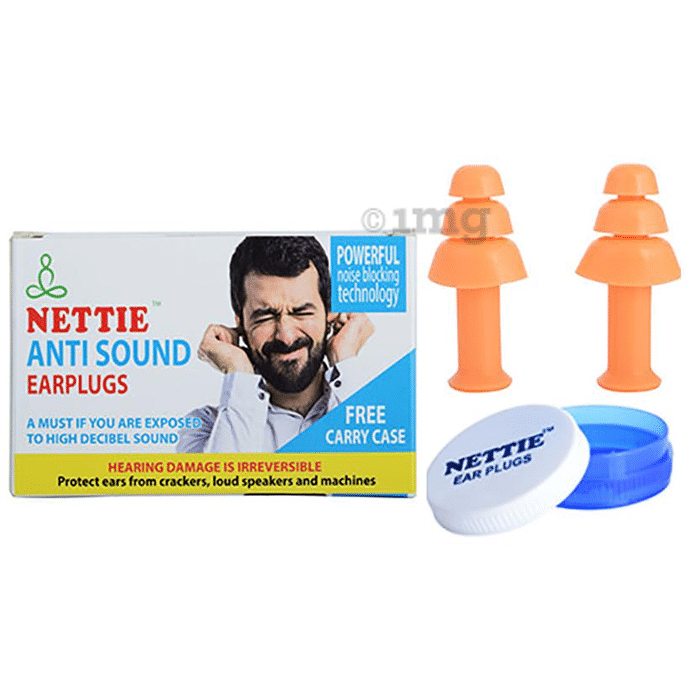 Nettie Anti Sound Earplugs with Free Carry Case Silicone