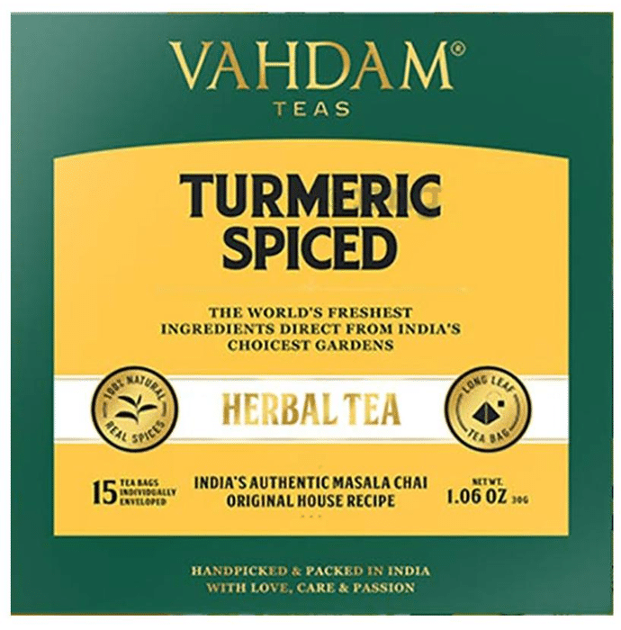 Vahdam Teas Herbal Tea Tisane 2gm Each Turmeric Spiced Buy Box Of 15 0 Tea Bags At Best Price