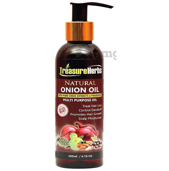 TreasureHerbs Natural Onion Oil Buy pump bottle of 200.0 ml Oil at
