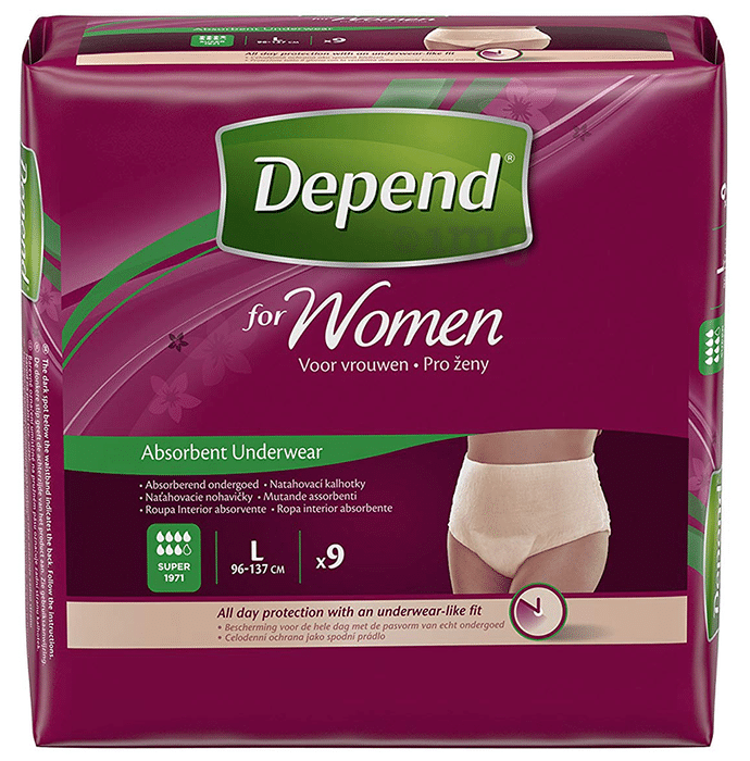 Depend Absorbent Underwear for Women Large