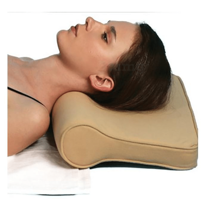Kudize Cervical Pillow Spondylosis Neck and Back Pain Support Universal Beige