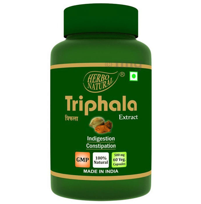 Herbo Natural Triphala Extract 500mg Veg Capsule