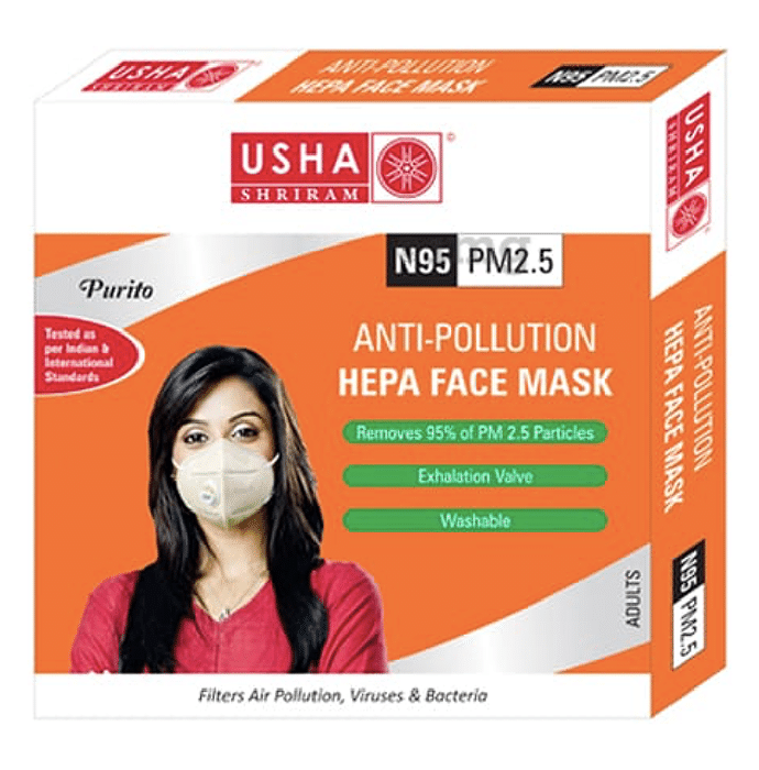 Usha Shriram Purito N95 PM2.5 HEPA Anti Pollution Face Mask