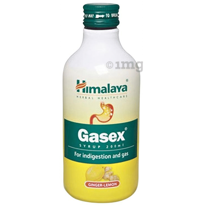 Himalaya Gasex Syrup ( Ginger Lemon Flavor) | Digestive Wellness| Improves Digestion Syrup Lemon Ginger