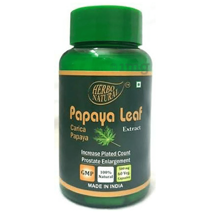 Herbo Natural Papaya Leaf (Carica Papaya) Extract 500mg Veg Capsule