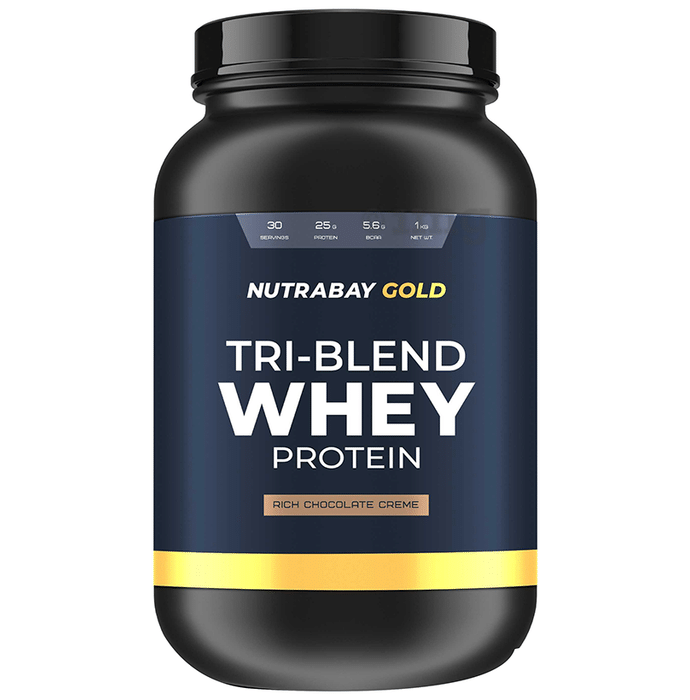 Nutrabay Gold Tri-Blend Whey Protein Rich Chocolate Creme