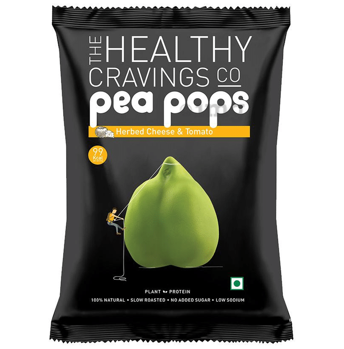 The Healthy Cravings Co Slow Roasted Pea Pops (25gm Each) Herbed Cheese & Tomato