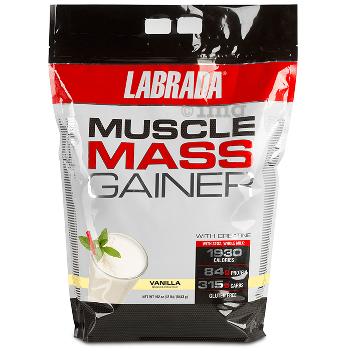 Labrada Nutrition Muscle Mass Gainer with Creatine for Muscle Support | Flavour Vanilla