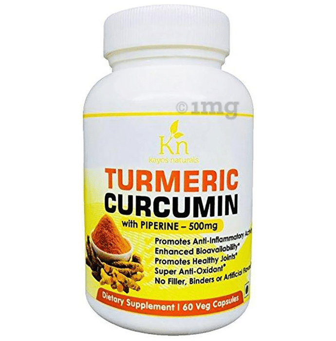 Kayos Naturals Turmeric Curcumin with Piperine 500mg Capsule