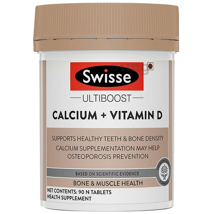 Swisse Ultiboost Calcium + Vitamin D Tablet for Stronger Bones & Muscle Health