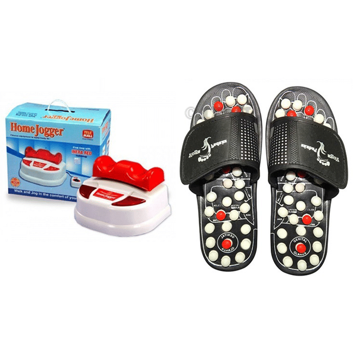 Dominion Care Combo Pack of Accu Paduka Accupressure Massage Slipper and Home Jogger
