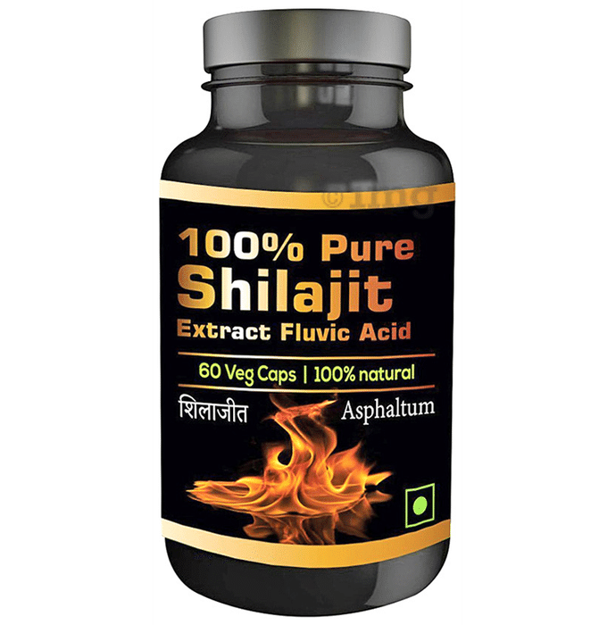Perennial Lifesciences 100% Natural Shilajit Extract 50% Fluvica Acid Veg Capsules