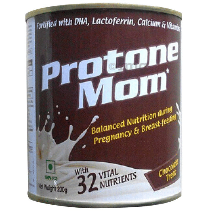 Protone Mom with DHA, Calcium & Vitamins | For Pregnancy & Lactation | Flavour Powder Chocolate