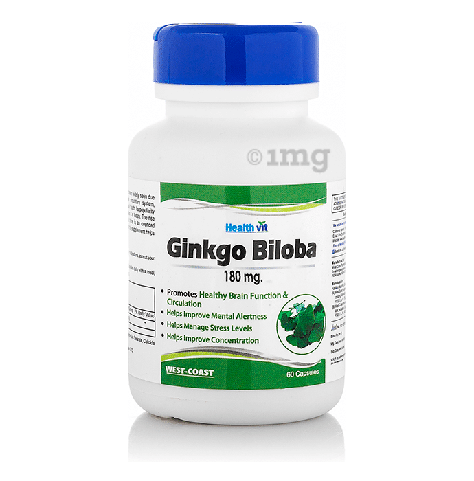 HealthVit Ginkgo Biloba (Supports Memory, Focus & Clarity) 180mg Capsule