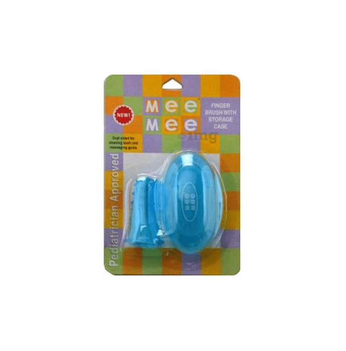 Mee Mee Unique Finger Brush with Cover Blue