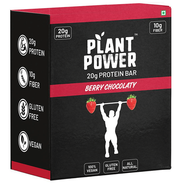Plant Power Berry Chocolaty 20gm Protein Bar (72gm Each)