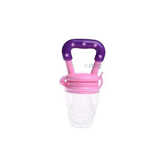 Safe-O-Kid Silicone Food/Fruit Nibbler, Soft Pacifier/Feeder Pink and Purple