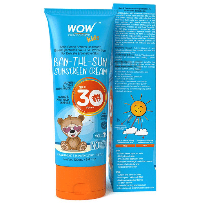 WOW Skin Science Kids Ban-The-Sun Sunscreen Cream SPF 30