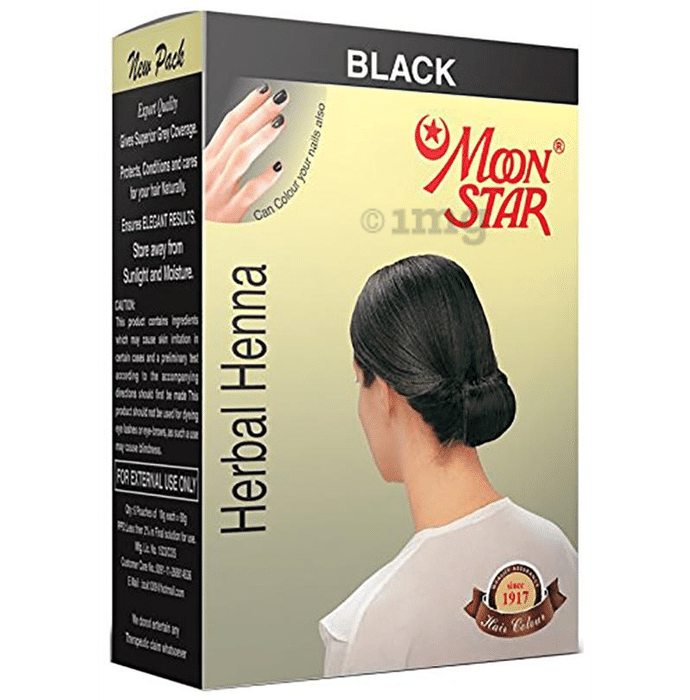 Moon Star Black Herbal Henna (10gm Each): Buy box of 6 Sachets at best  price in India | 1mg