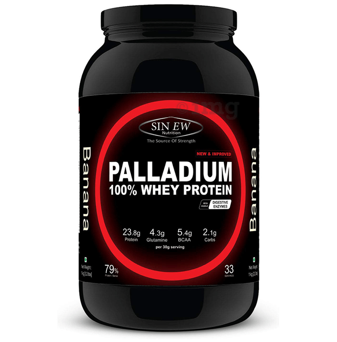 Sinew Nutrition Palladium 100% Whey Protein with Digestive Enzymes Banana