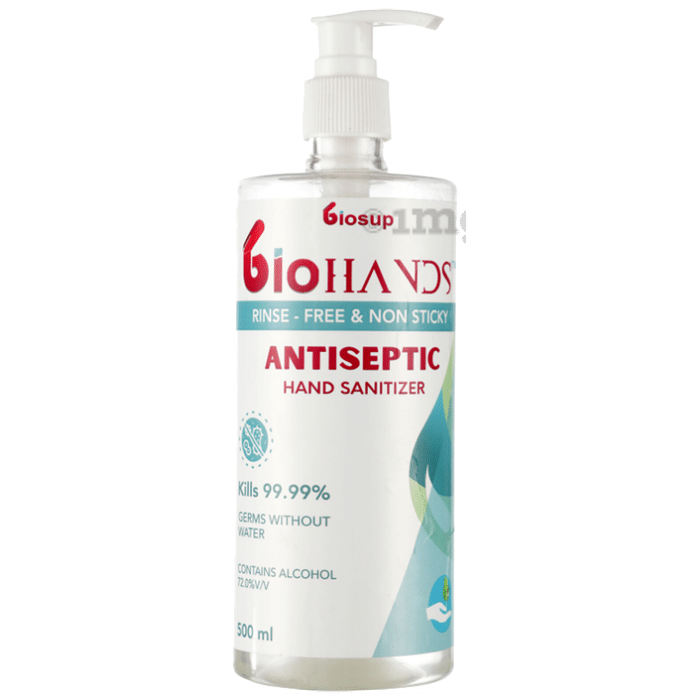 Biosup Biohands Antiseptic Hand Sanitizer with Pump Bottle (500ml Each)