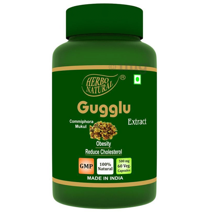 Herbo Natural Gugglu (Commiphora Mukul) Extract 500mg Veg Capsule