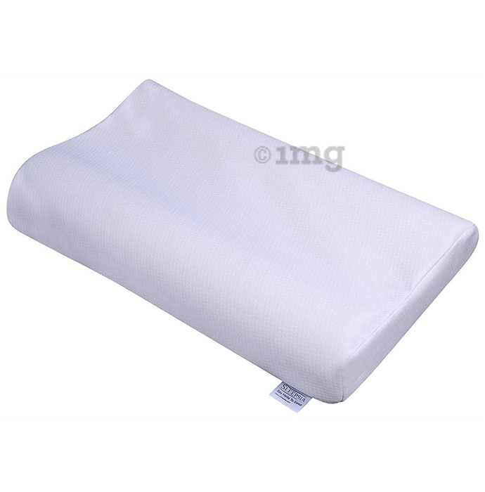 Sleepsia Super Soft Memory Foam Contour Cervical Orthopedic Shape Pillow White