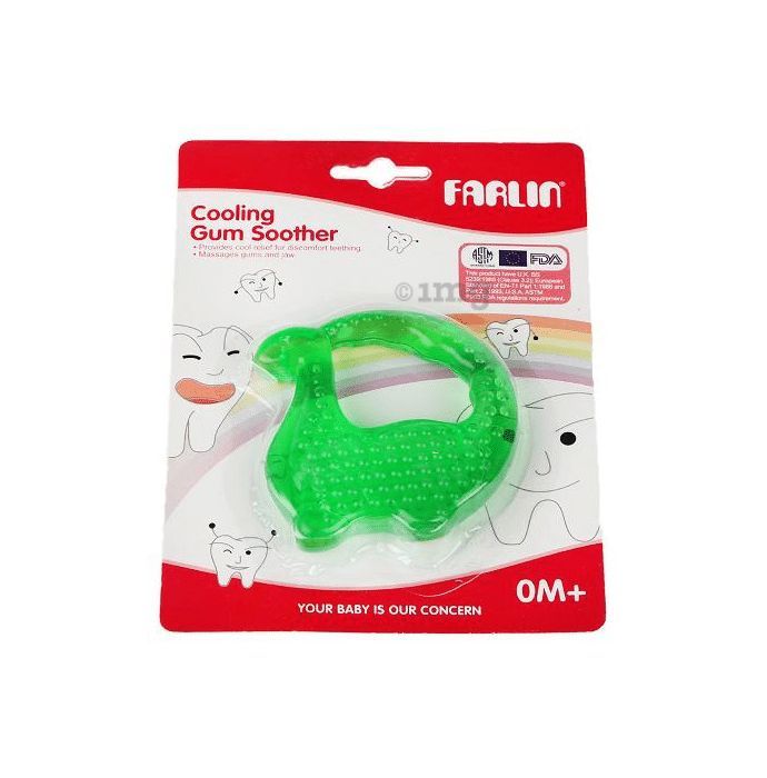 Farlin Dinosaur Shaped Distilled Water Filled Cooling Gum Soother Green
