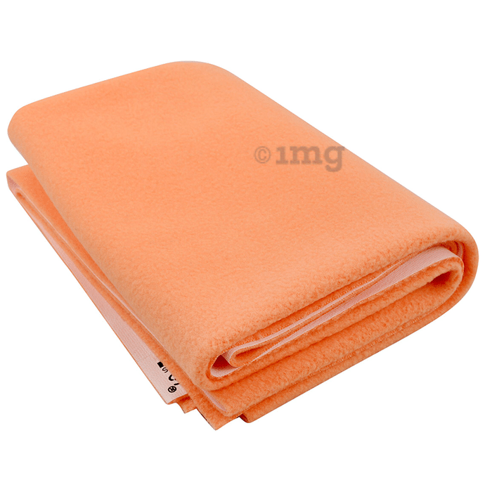 Polka Tots Waterproof & Reusable Dry Mat Bed Protector for New Born Baby Sheet Medium Peach