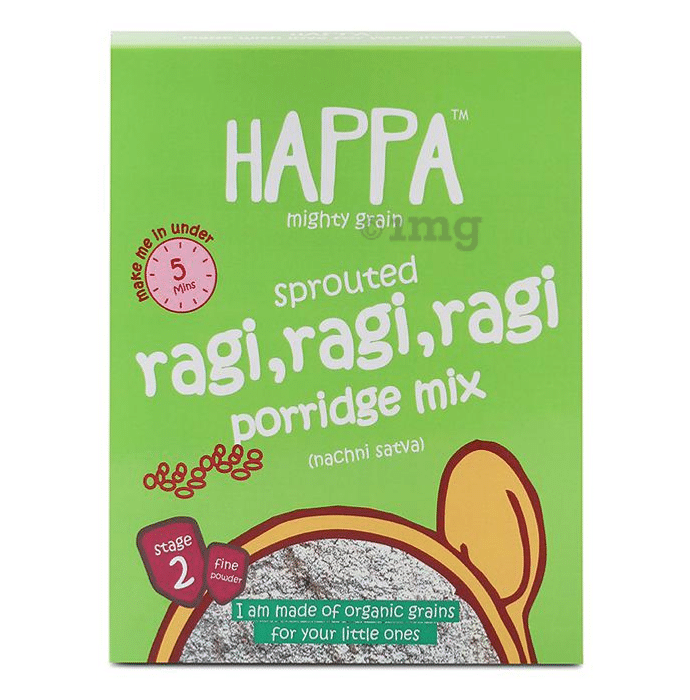 Happa Organic Mighty Grain Sprouted Porridge Mix Stage 2 Ragi