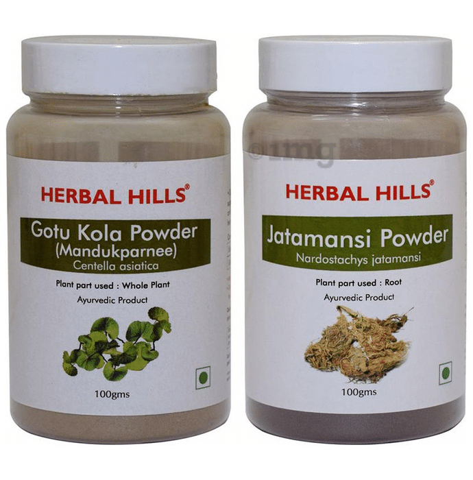 Herbal Hills Combo Pack of Gotu Kola & Jatamansi Powder (100gm Each)