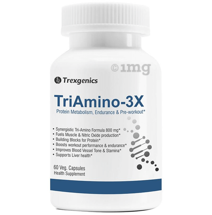 Trexgenics TriAmino 3X L-Arginine Ornithine Lysine Veg Capsules